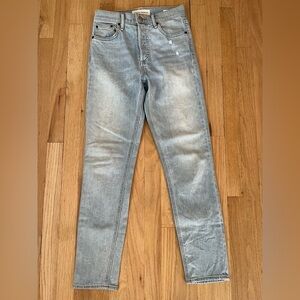 Aritzia Denim Forum The Yoko High Rise Slim Jeans Size 25 Light Wash Cropped